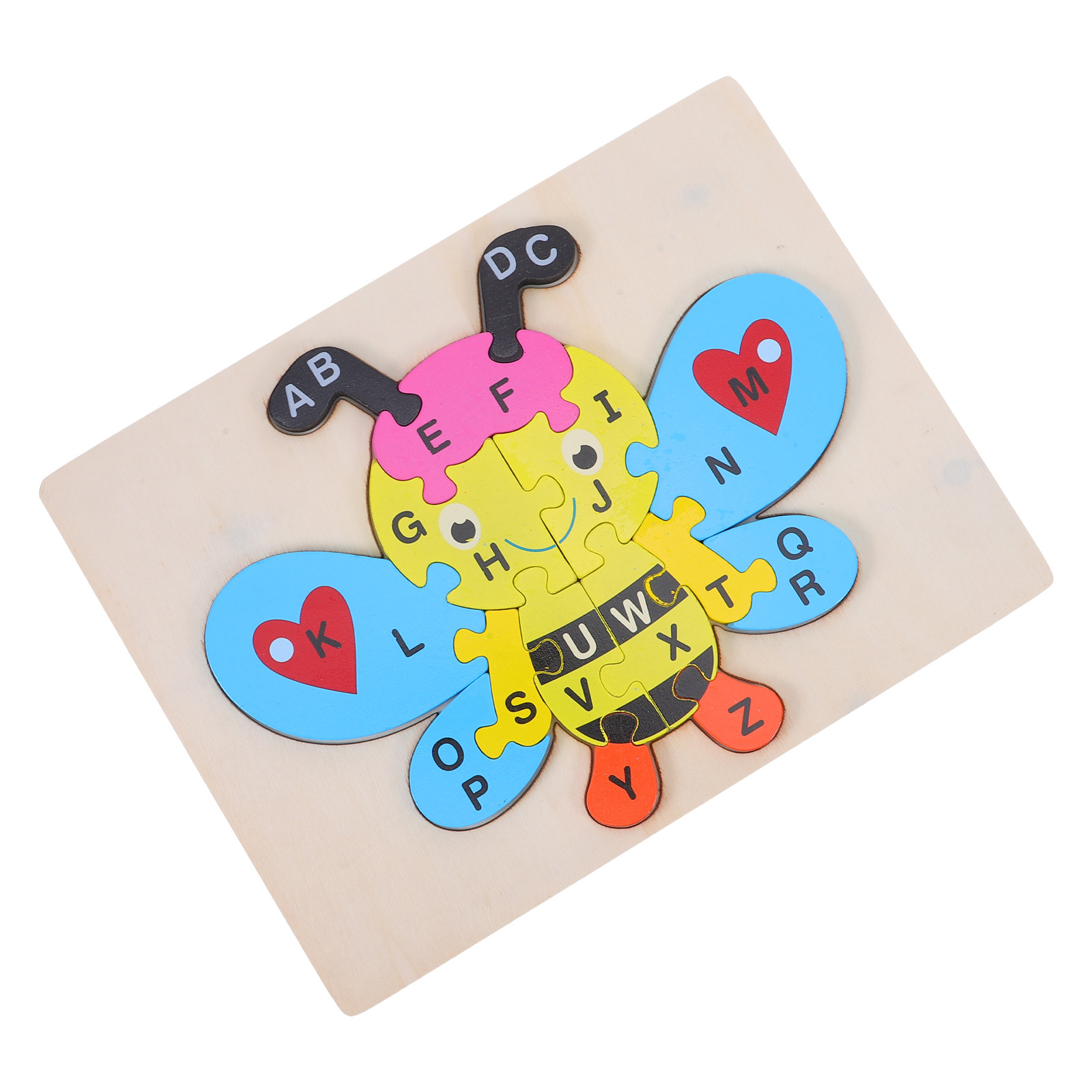 1Set Wooden Abc Puzzle Bee Sha - Abc Kids Early Education ulasan dan harga